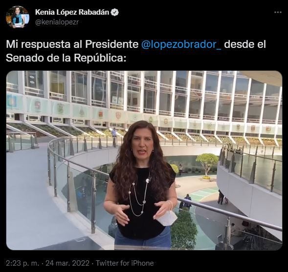 Kenya López Rabadán a mis au défi AMLO de l'inviter à l'AIFA