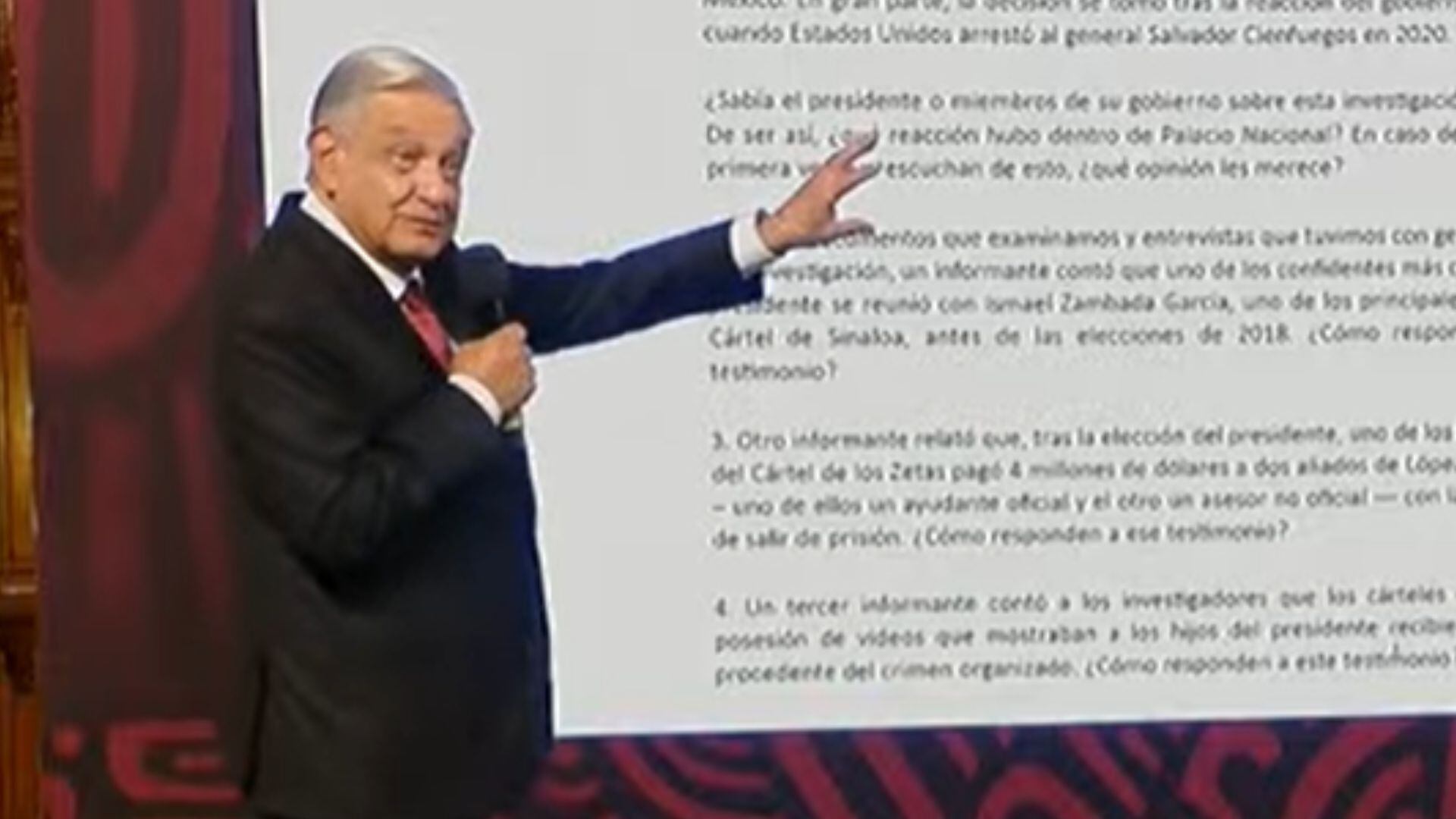 AMLO habló en La Mañanera del 22 de febrero sobre el reportaje que el NYT publicará sobre el supuesto financiamiento del narco a su campaña presidencial de 2018