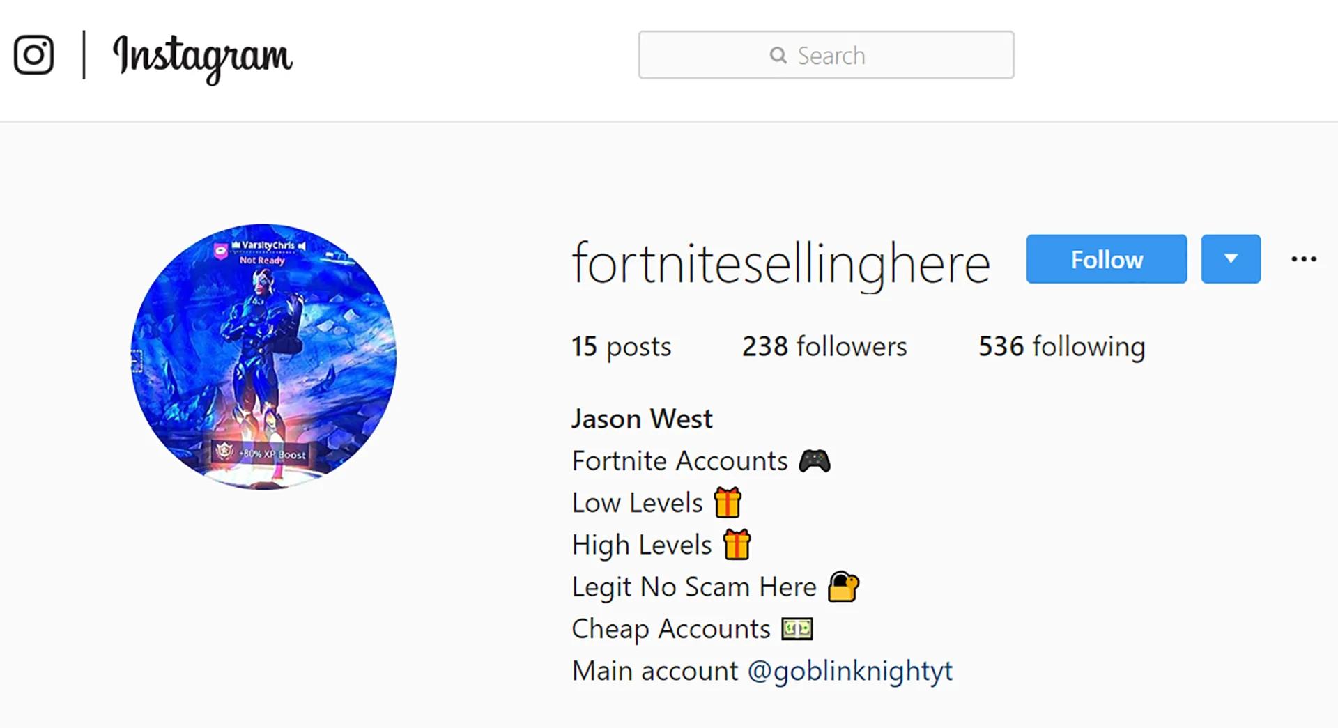 Botnets e contas roubadas de Fortnite são vendidas no Instagram - Canaltech