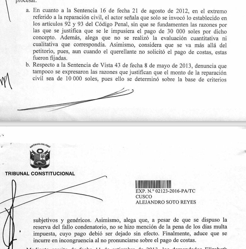 Argumentos de Alejandro Soto para intentar anular la reparación civil por difamación