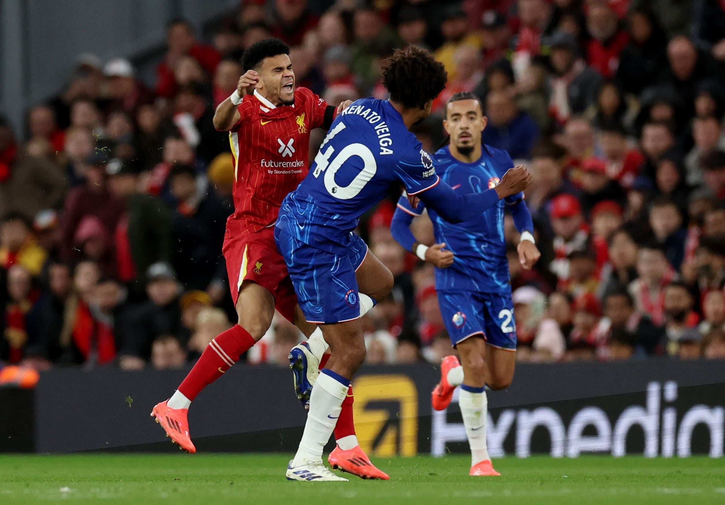 Cinco goles tiene Luis Díaz en la presente temporada con el Liverpool . crédito Phil Noble/REUTERS