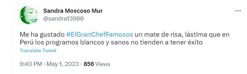 Reacciones de 'El Gran Chef Famosos'. Twitter