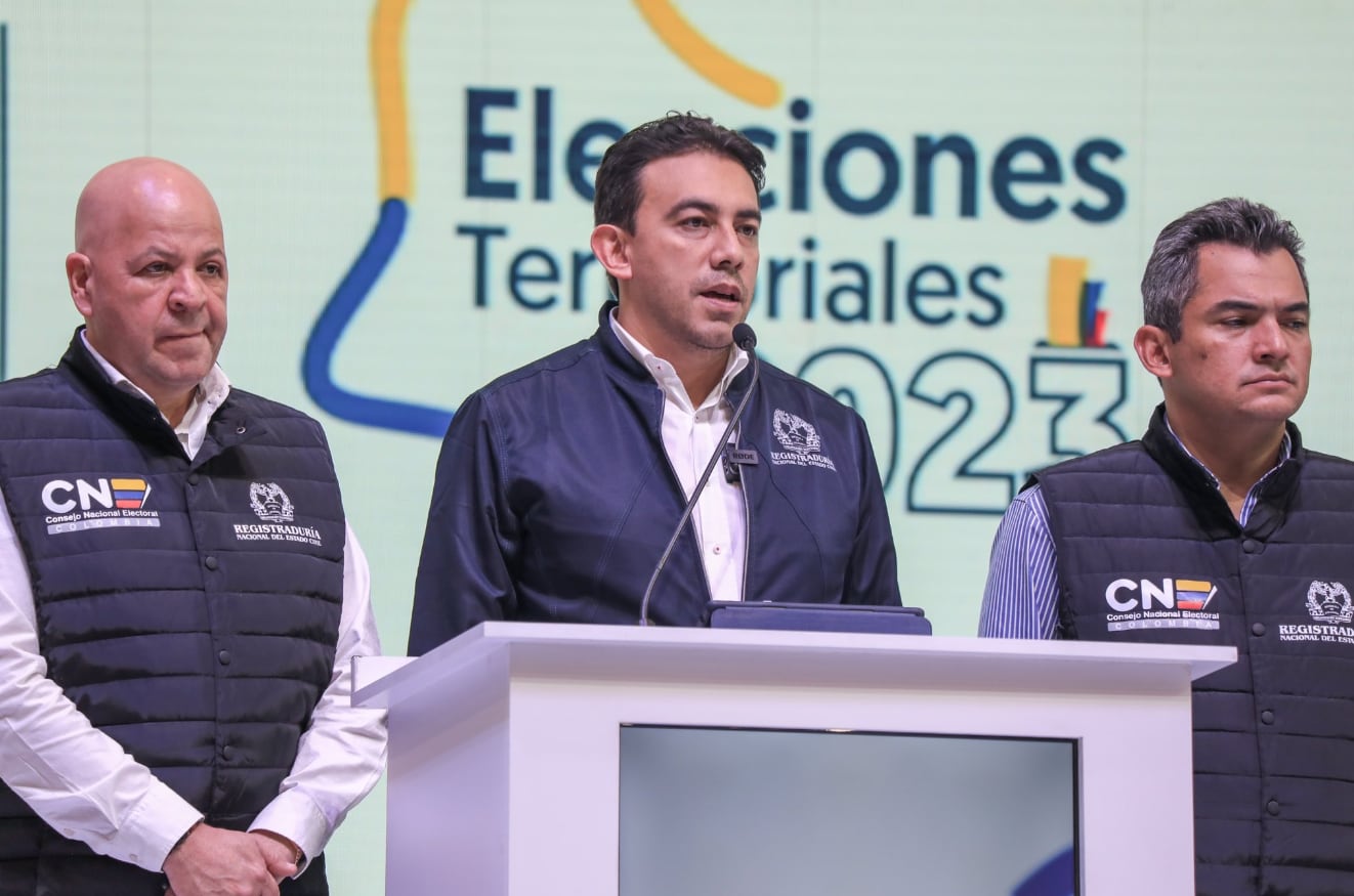 El registrador nacional, Alexander Vega Rocha, entregó balance de la jornada electoral en Colombia