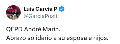 El famoso 'doctor' extendió sus condolencias de una manera muy sencilla. (TW Luis García Postigo)