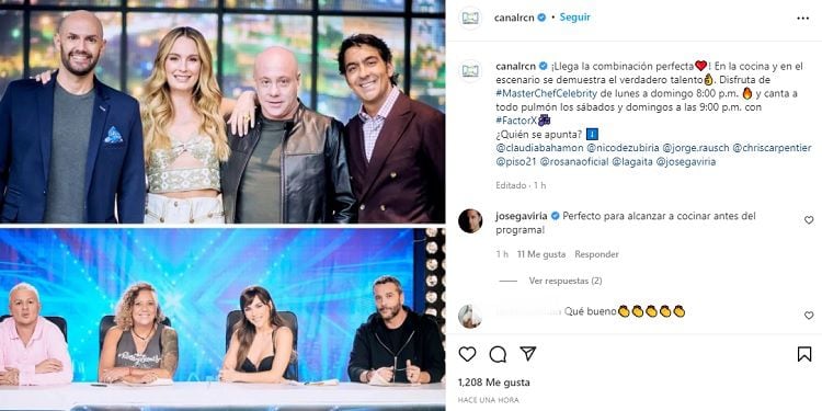 « Factor X » et « MasterChef Celebrity Colombia » auront de nouveaux horaires. Photo : Instagram @canalrcn