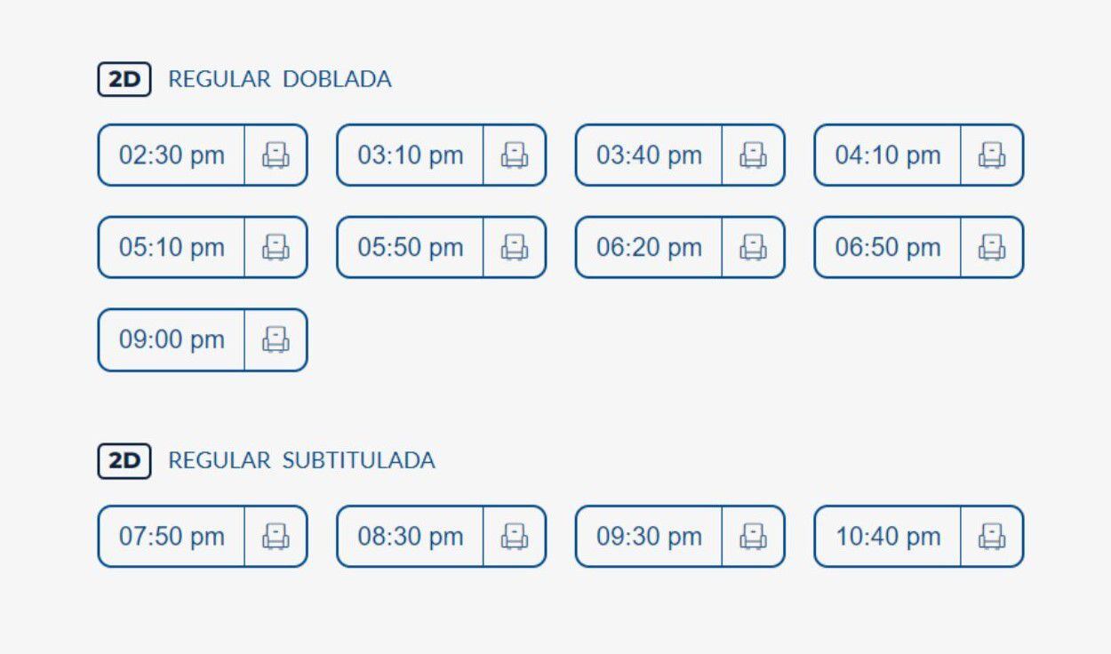 Horarios para Cineplanet Caminos del Inca, sábado 10 de junio.