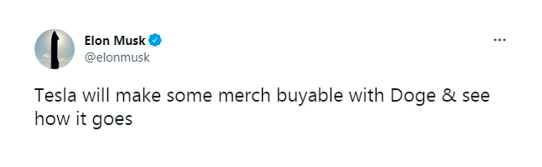 Como es habitual, Elon Musk hizo su anuncio en Twitter. "Tesla podrá aceptar el pago de algunos productos con Doge y veremos cómo resulta”, escribió