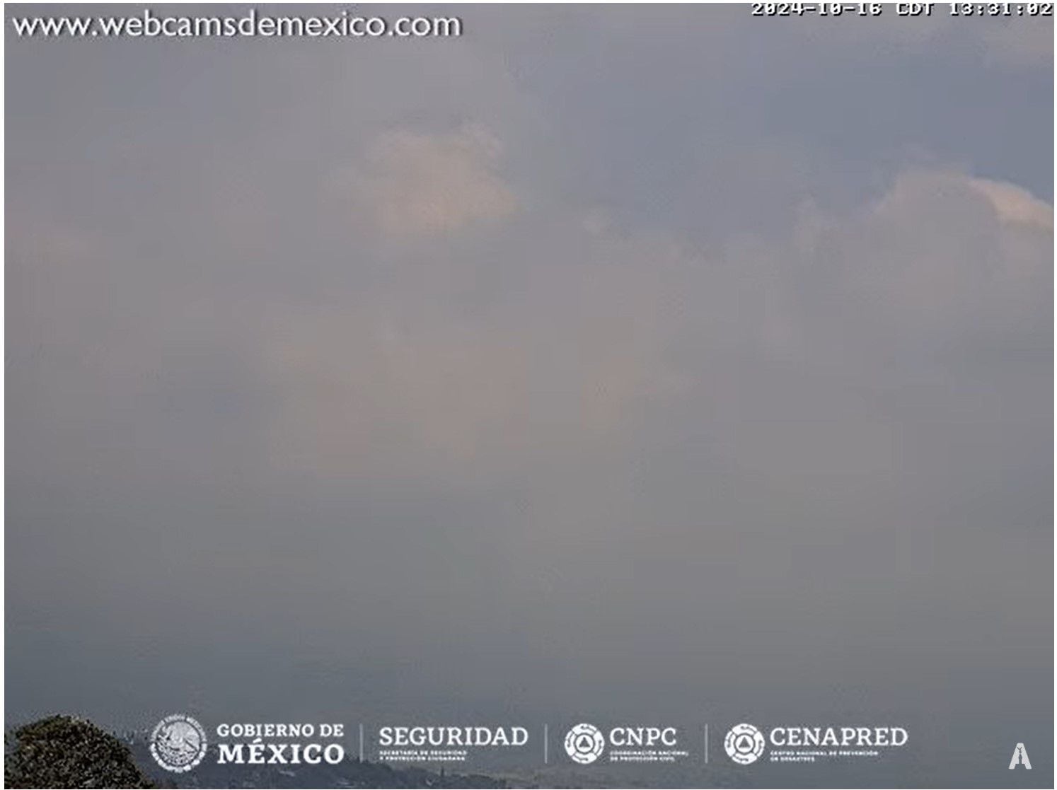 Imagen 1: Volcán Fuego de Colima, 13:31 h (hora local).