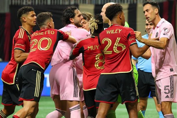 This is a brawl that broke out between Inter Miami and Atlanta United players - Photo: Kevin C. Cox/Getty Images