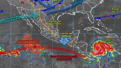 En meteorología, un frente frío es la parte frontal de una masa de aire polar, lo que provoca un descenso de temperatura en la zona por donde pasa.  (Foto: Conagua Clima / SMN)