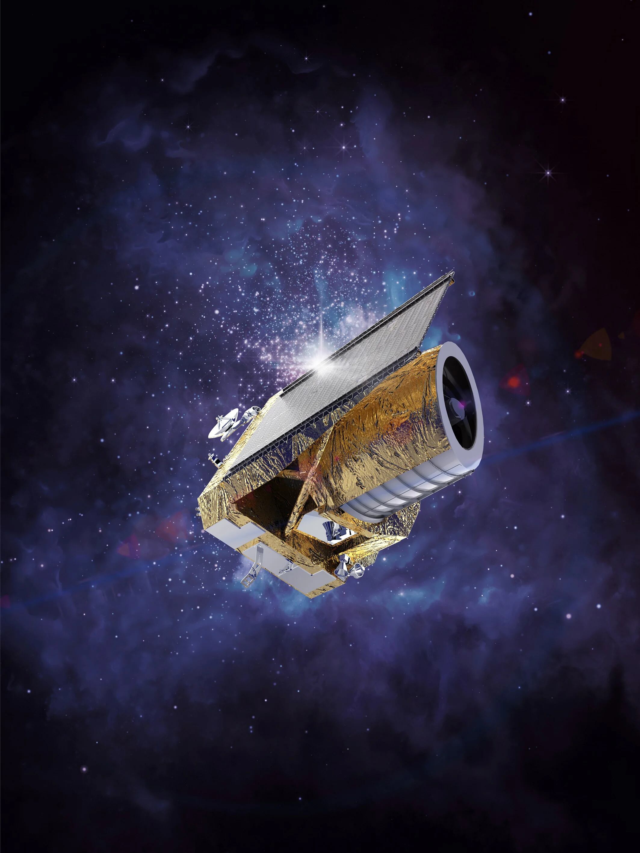 El satélite Euclid, tiene como misión explorar la energía y la materia oscura para comprender cómo se ha expandido el universo través del tiempo. (ThalesAlenia)