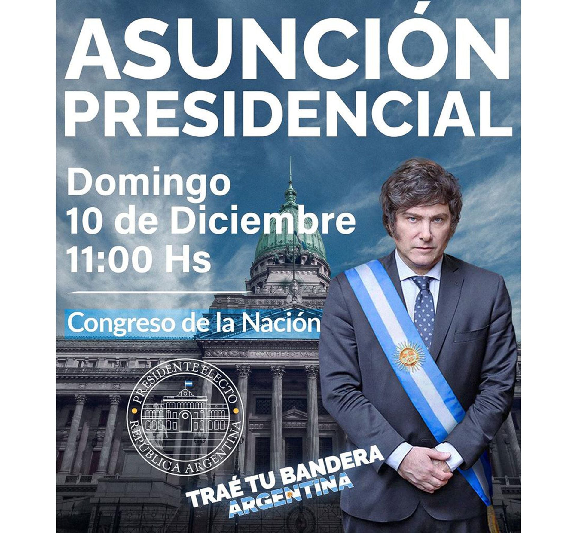 Asuncion presidencial de milei ﻿flyer