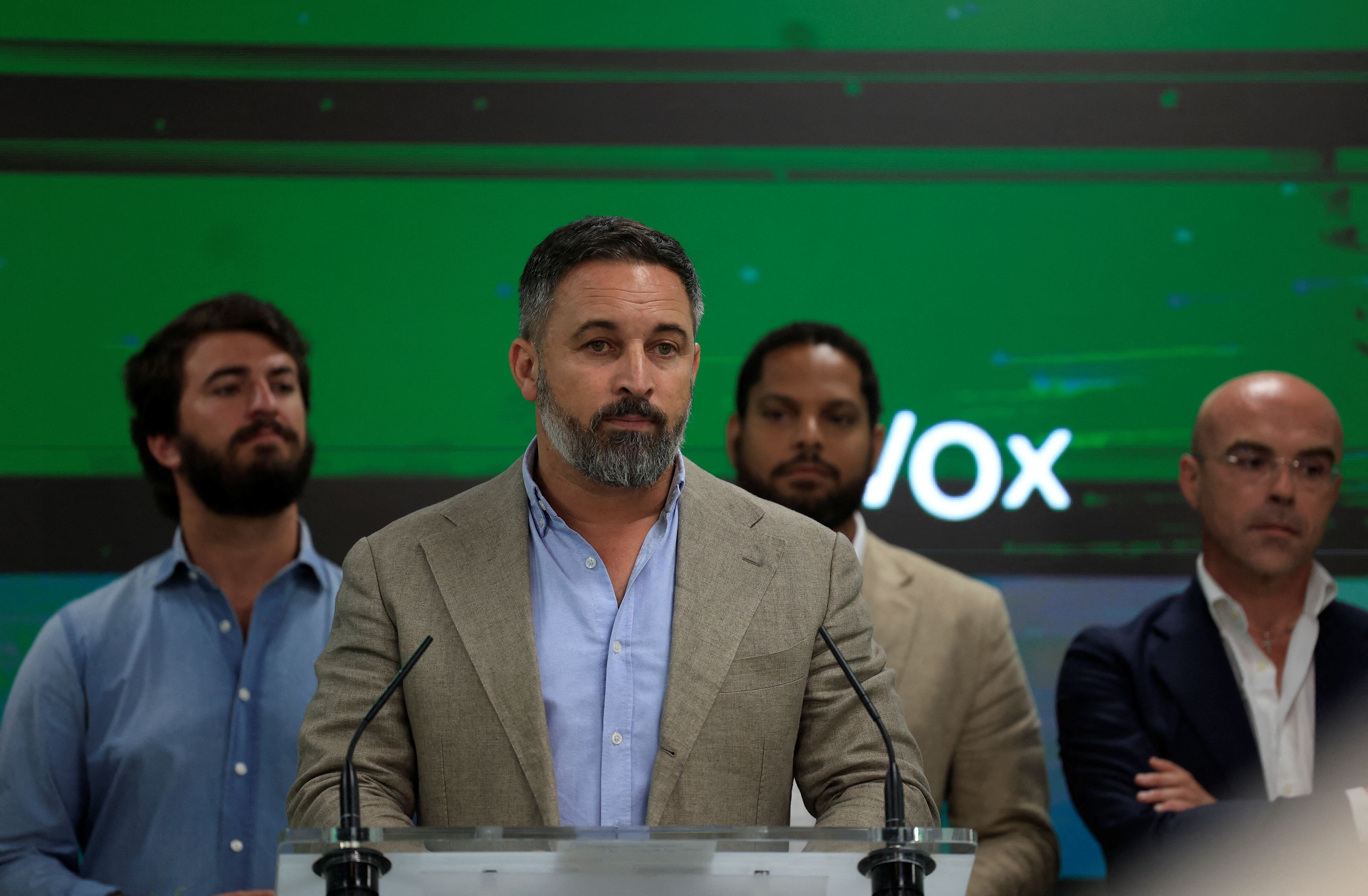 Abascal comparece tras el resultado electoral. 