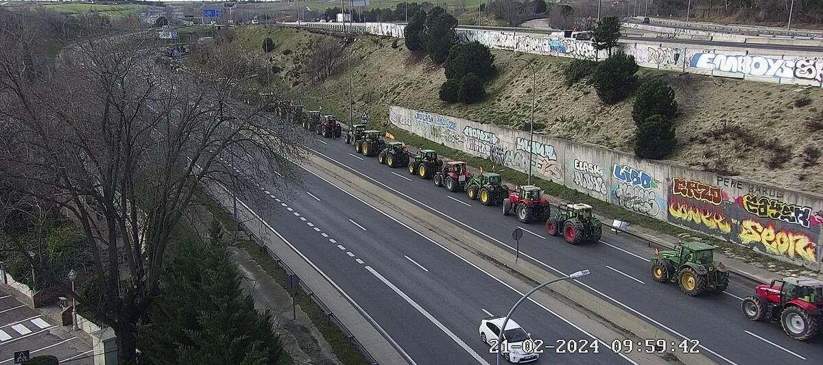 El mapa de la DGT que muestra en directo los cortes de carreteras por la  tractorada este miércoles en Madrid y el resto de España - Infobae