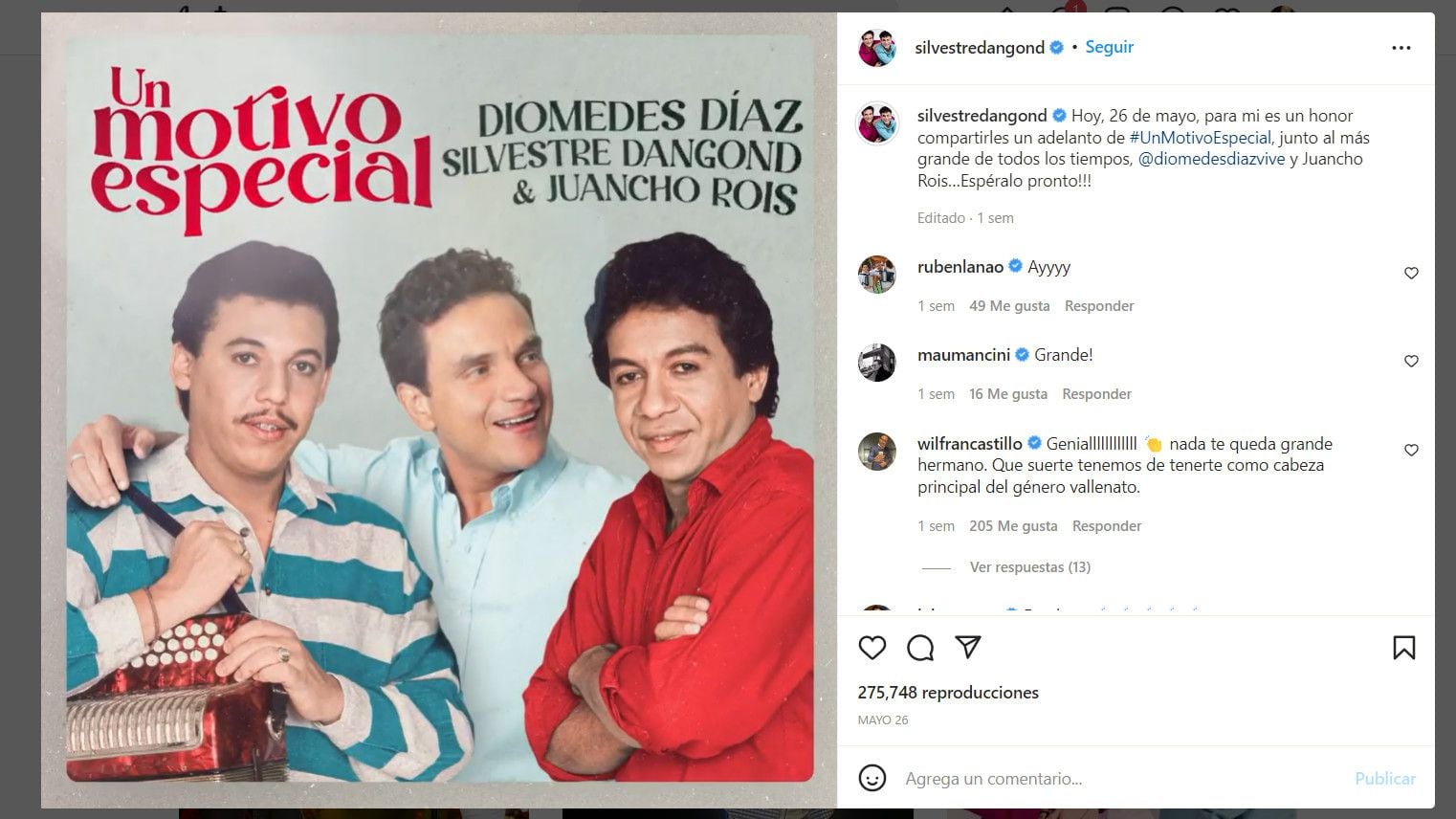 Silvestre Dangond Canta ‘un Motivo Especial’ Junto A Diomedes Díaz Y Juancho Rois Infobae