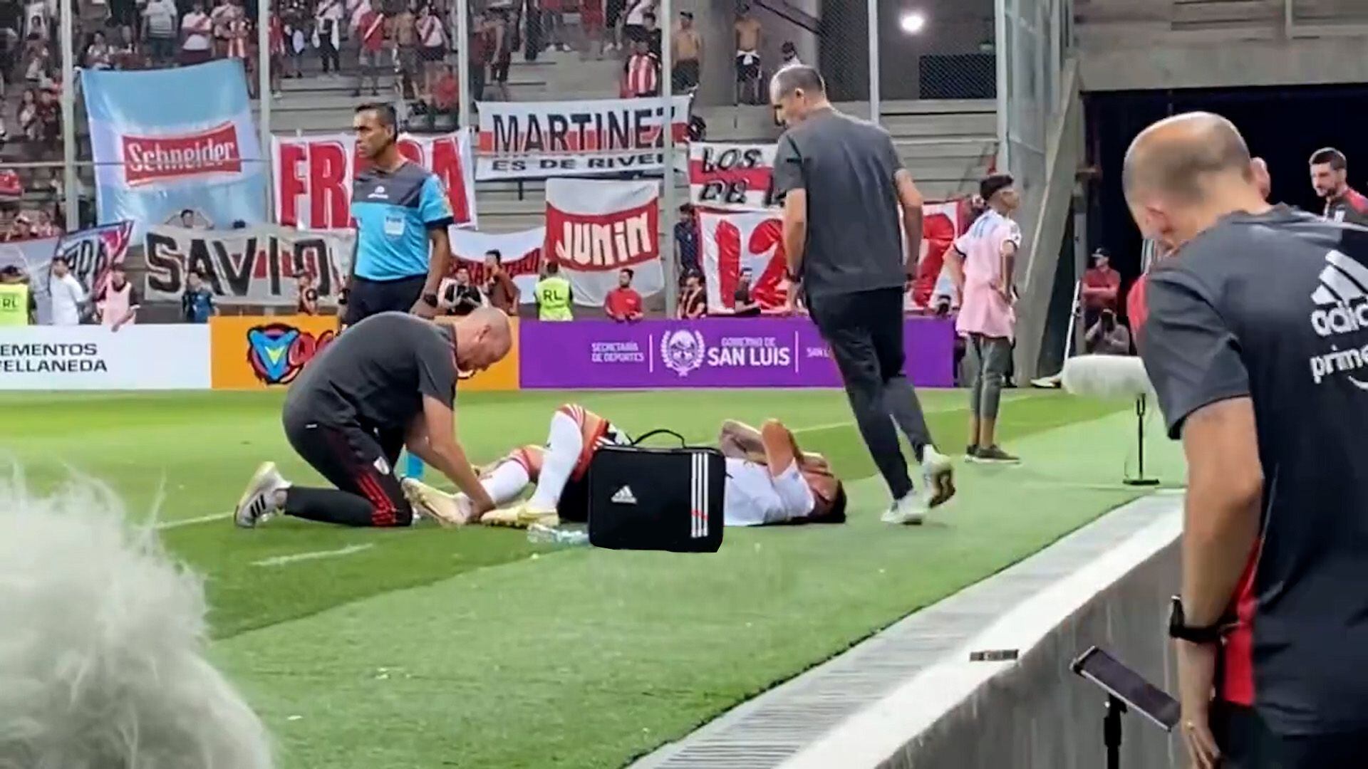 El llanto de Matías Kranevitter tras la lesión que lo sacó del campo en River-La Calera