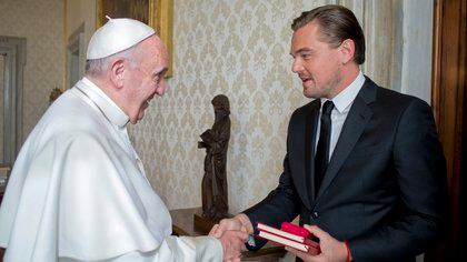 Leo Dicaprio y el Papa Francisco (Foto: archivo)