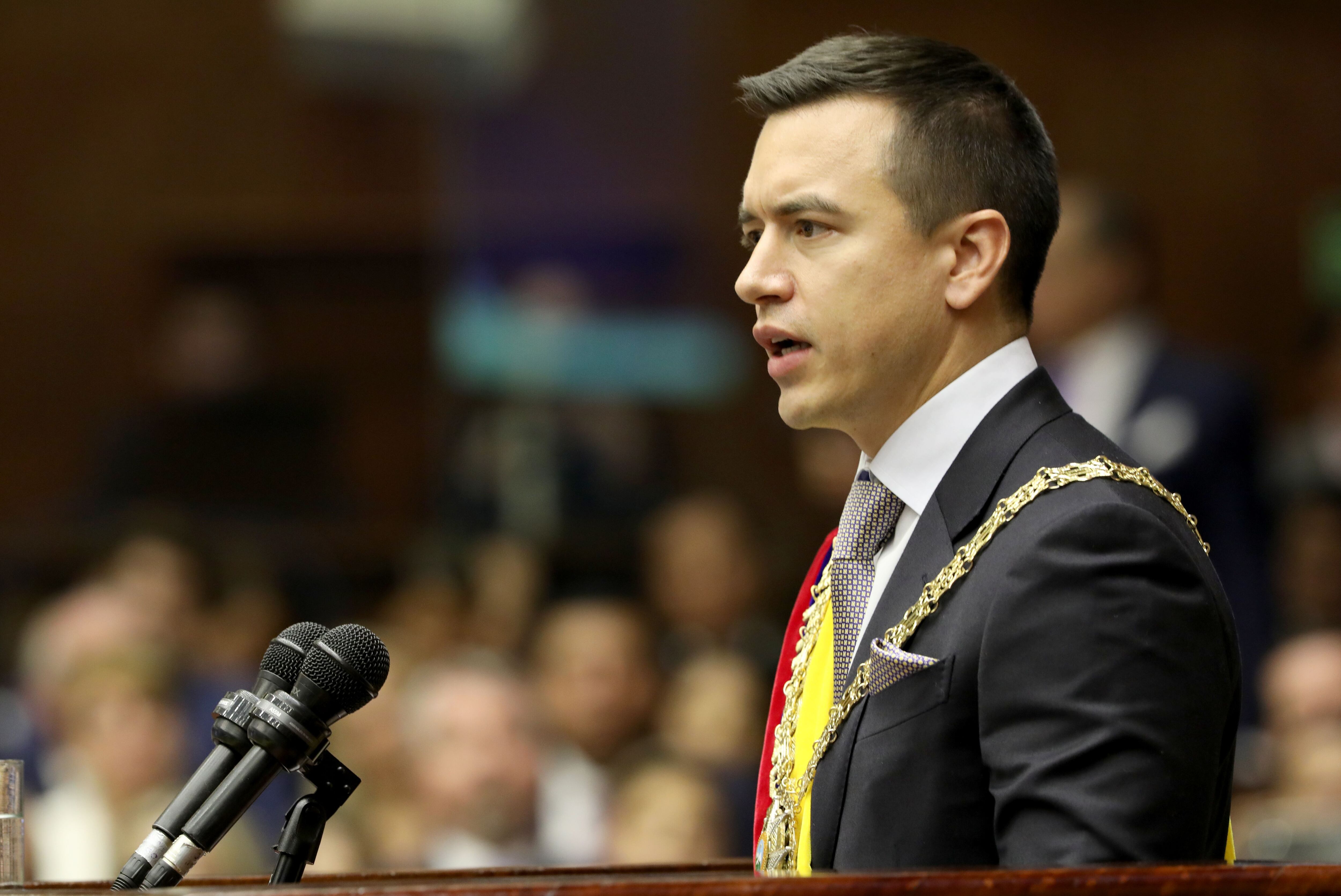 Mientras Daniel Noboa juraba como Presidente tres jóvenes entraron a su casa en la playa (Europa Press/Contacto/Presidential office of Ecuador) 