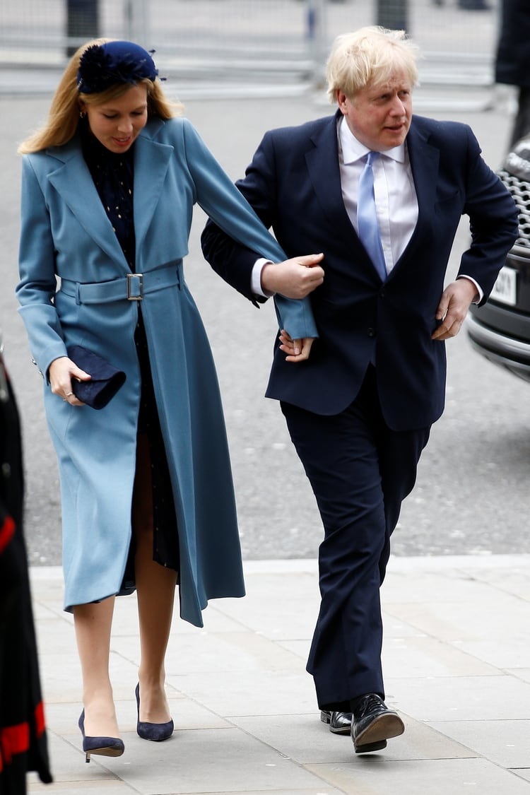 Boris Johnson con su prometida Carrie Symonds