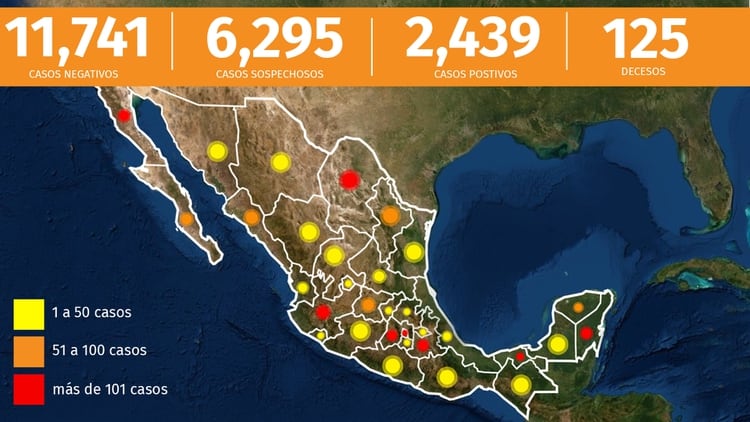 Este es el panorama nacional por la epidemia de coronavirus en México hasta el lunes 6 de abril de 2020 (Foto: Infobae México)