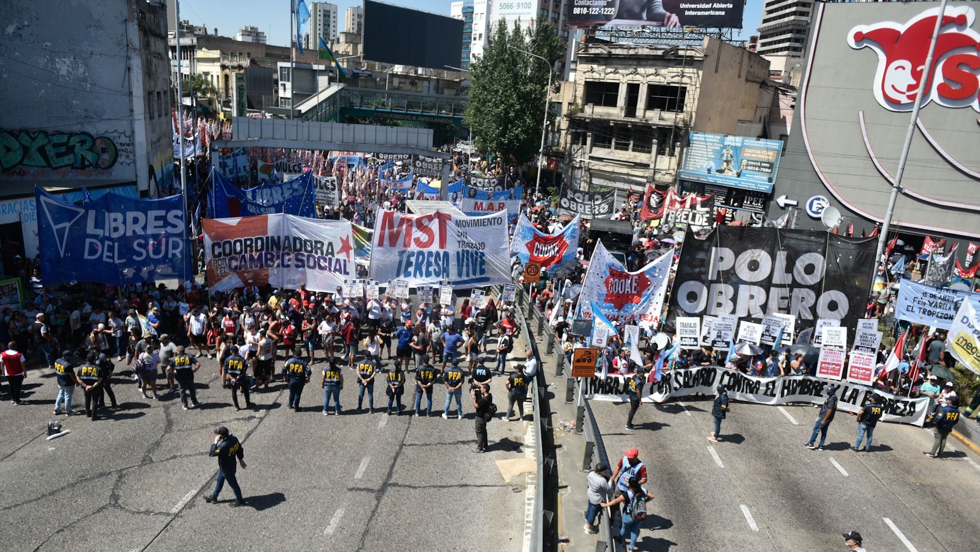 marcha - protesta - cortes - piquetes - Puente Pueyrredón