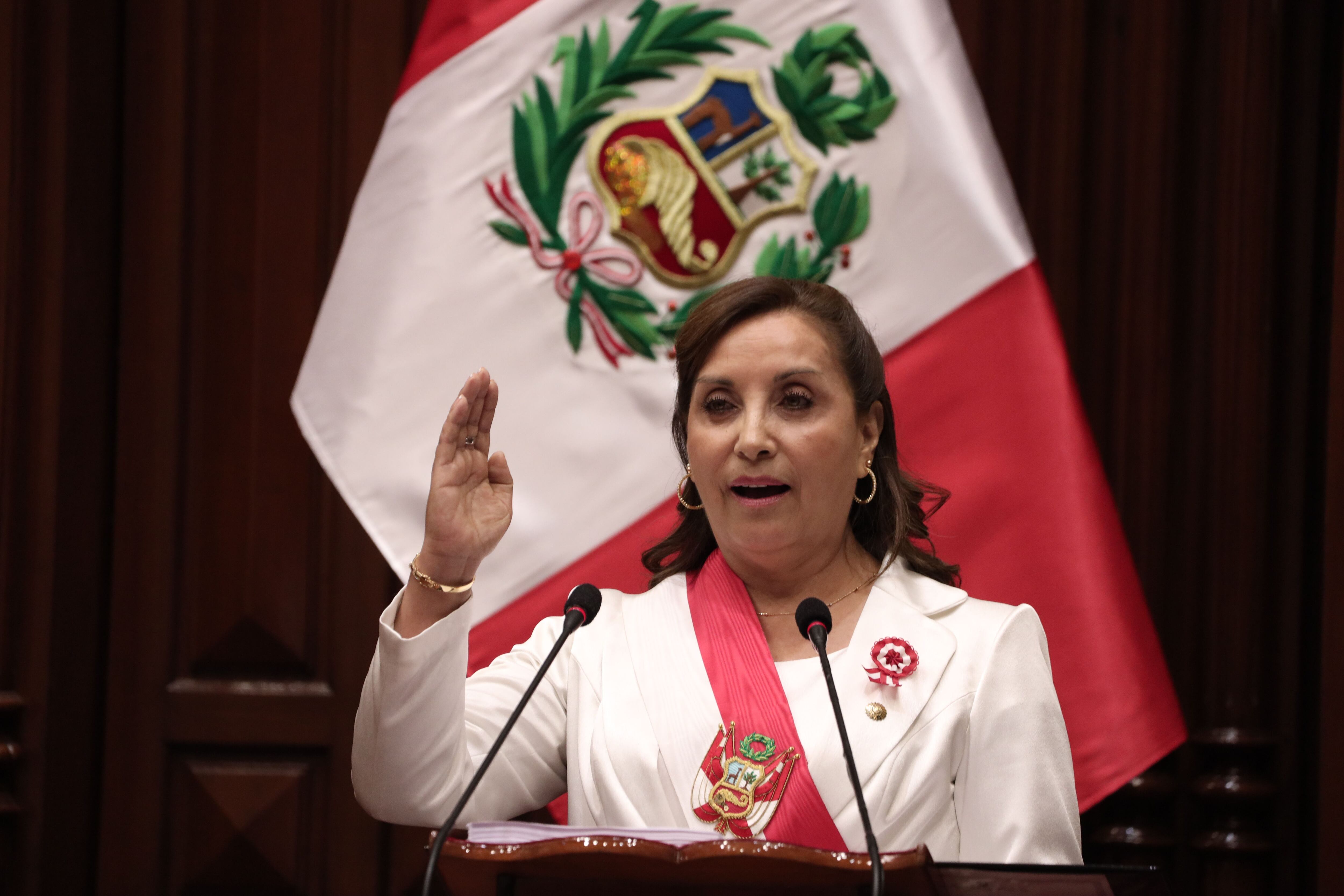 La presidenta del Perú, Dina Boluarte, en una fotografía de archivo. EFE/Aldair Mejía/Pool
