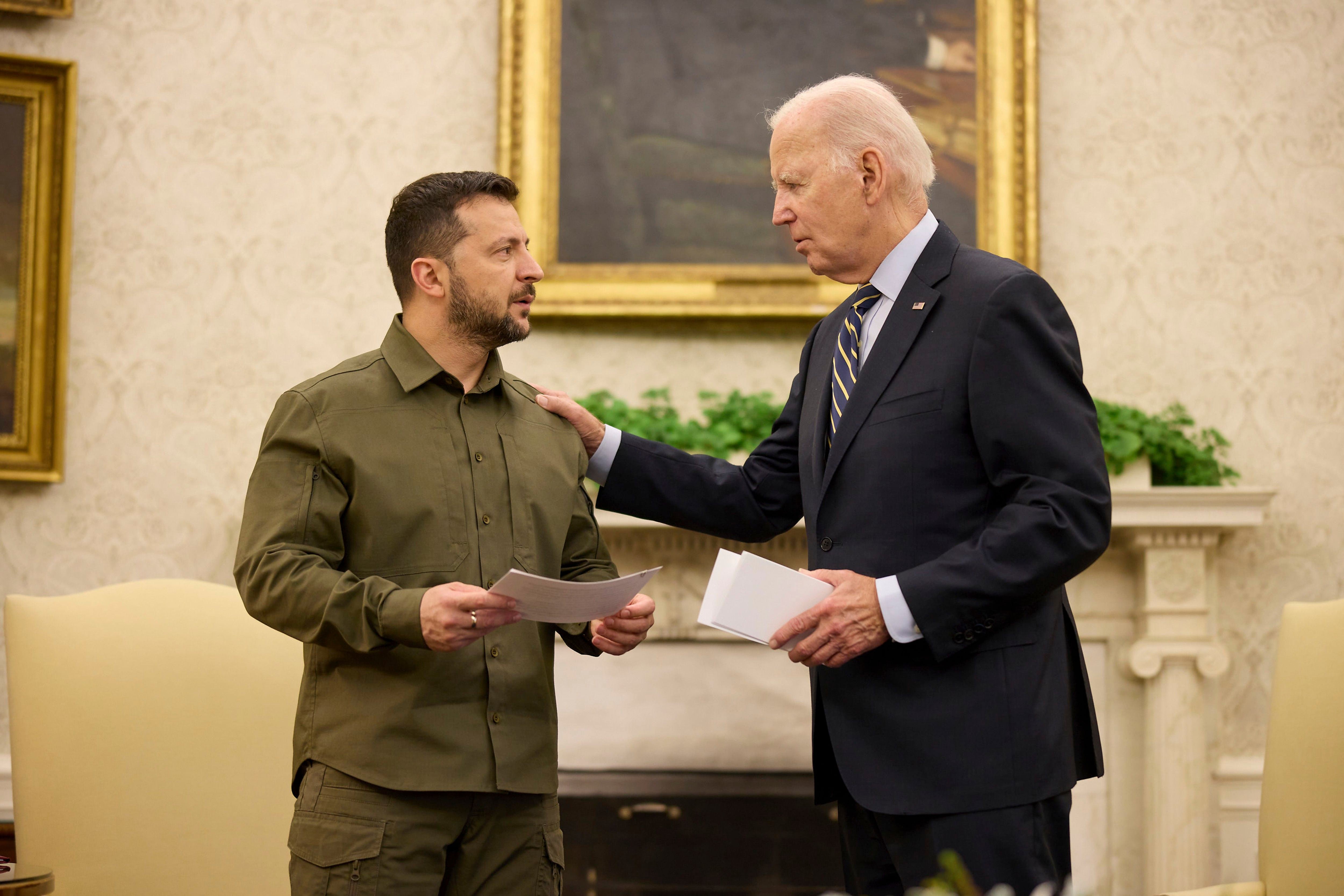 El presidente de EEUU, Joe Biden, y el presidente de Ucrania, Volodimir Zelensky, en la Casa Blanca (Foto: EuropaPress)