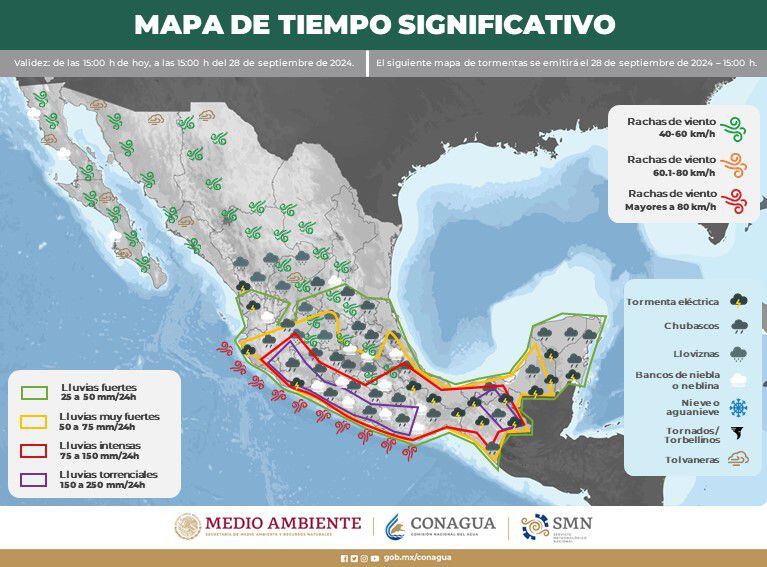 Crédito: X/@conagua_clima