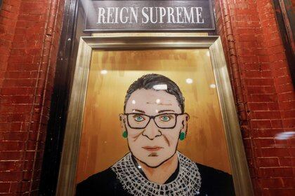 Imagen de la jueza Ruth Bader Ginsburg,