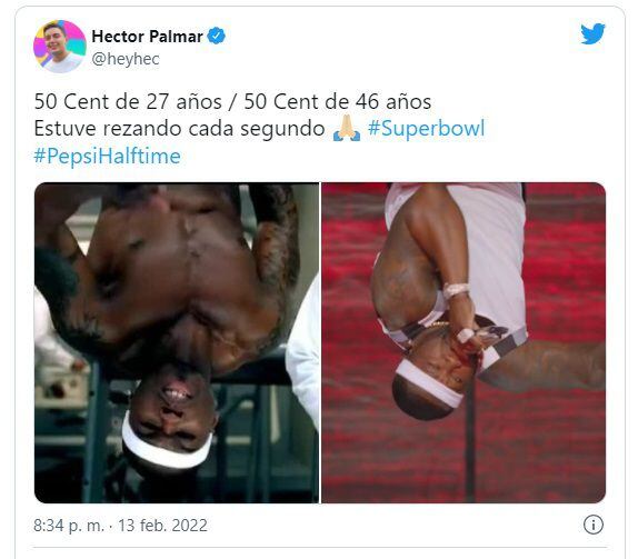 Memes de 50 Cent en el medio tiempo del Super Bowl. (Foto: Twitter)