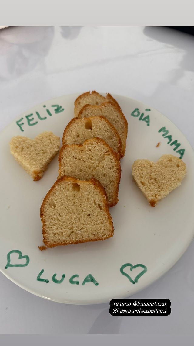 El tierno desayuno que Luca Cubero le preparó a su madre