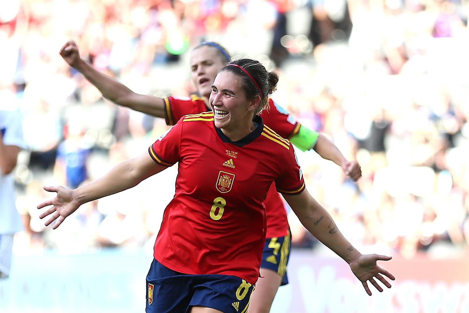 Mariona Caldentey durante un partido de España (Nigel French/PA Wire/dpa) 