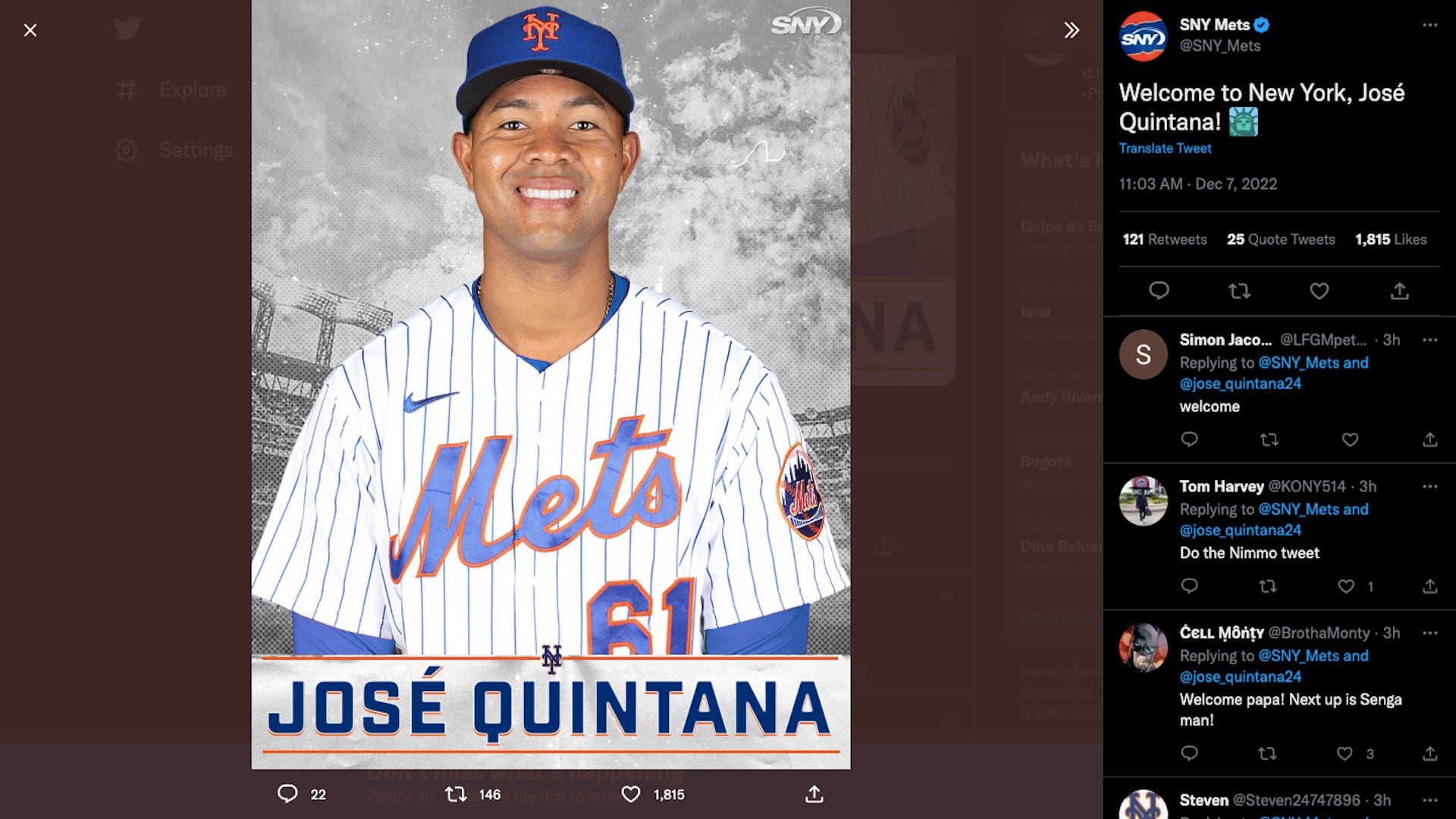 José Quintana firmó un contrato de 26 millones de dólares por dos años con  los New York Mets - Infobae