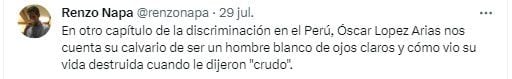 Óscar López Arias asegura que se ha sentido discriminado. (Twitter)