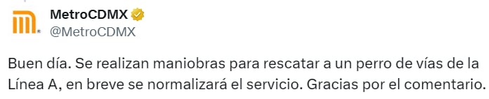 Avance en tiempo real de las diversas líneas del STC capitalino. (TW Metro CDMX)