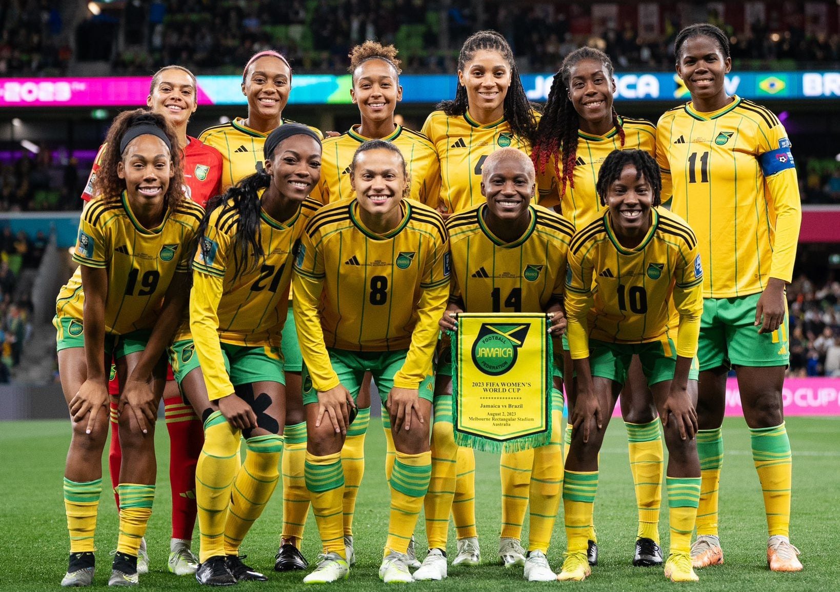 La selección de Jamaica durante el Mundial de Sidney (Twitter de la Federación de Fútbol de Jamaica)