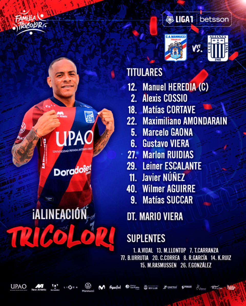 Once de Mannucci ante Alianza Lima.