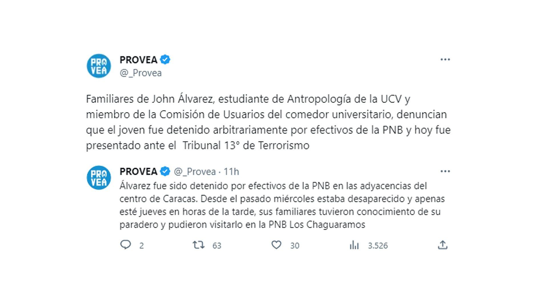 Los mensajes de Provea (@_Provea)