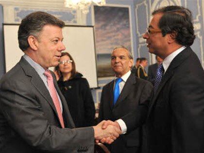 Gustavo Petro and Juan Manuel Santos.  Photo: Presidency of the Republic