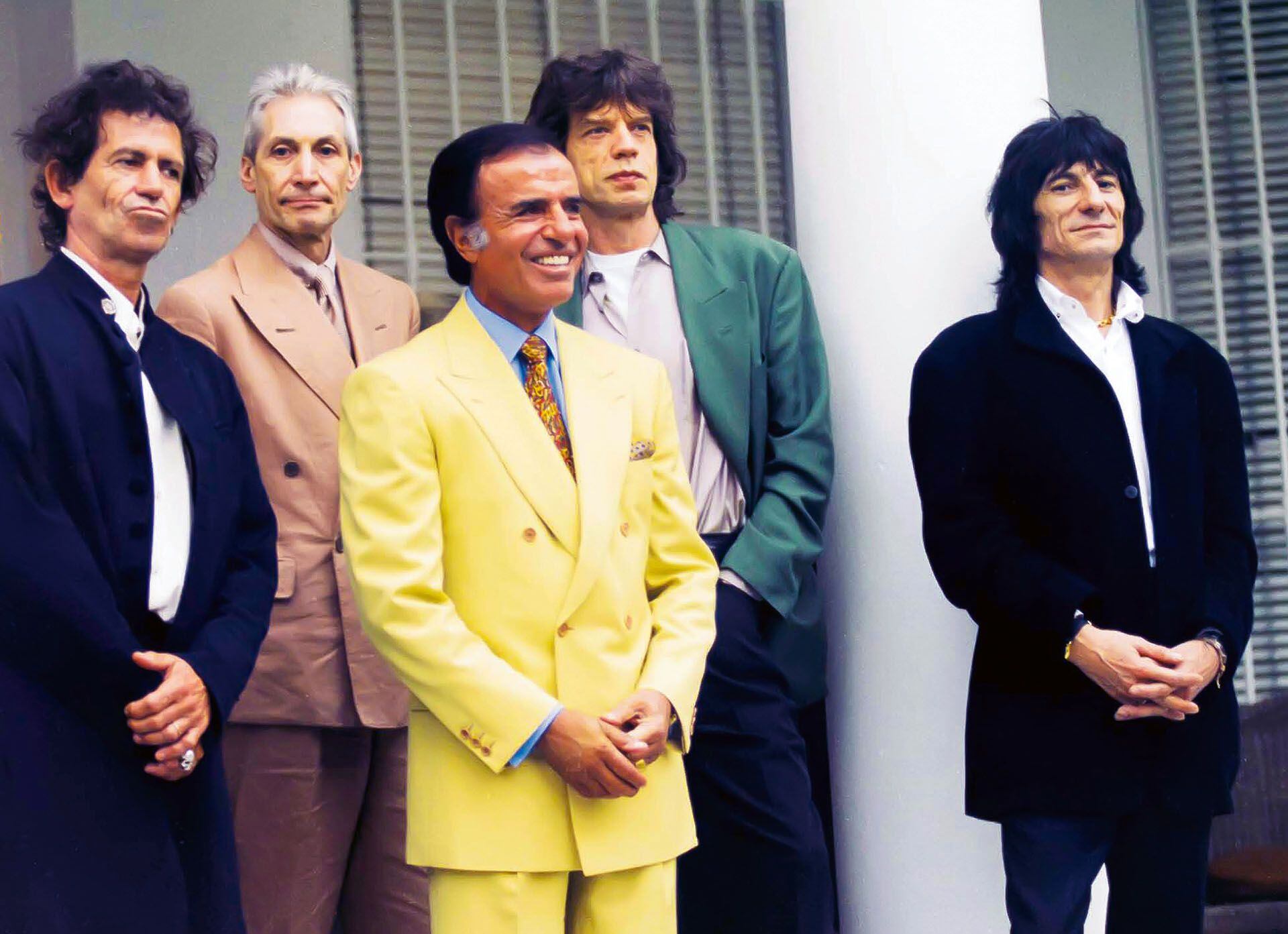 Menem con los Rolling Stones en Olivos (Víctor Bugge)