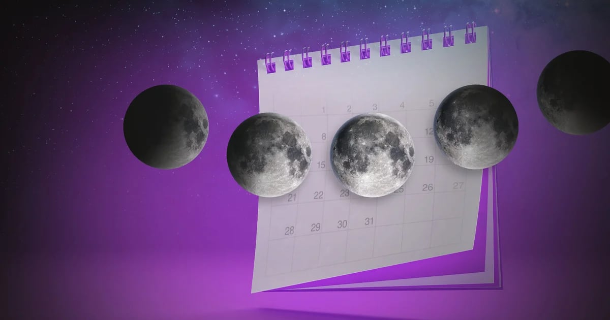 Calendario lunar, fases de la luna del 28 de junio al 5 de julio en México
