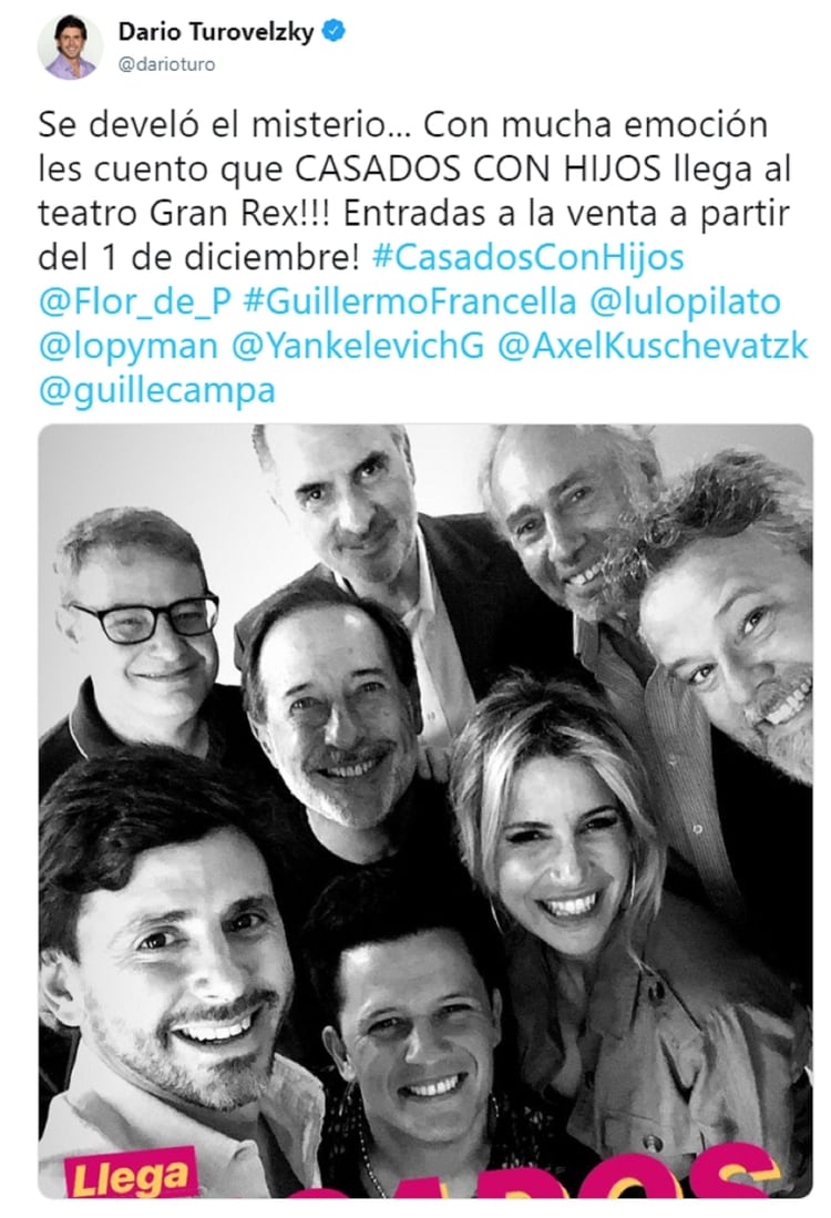 El tuit de Dario Turovelsky, Director de Contenidos Globales Viacom/Telefe (SVP Global Contents) anunciando la vuelta de 