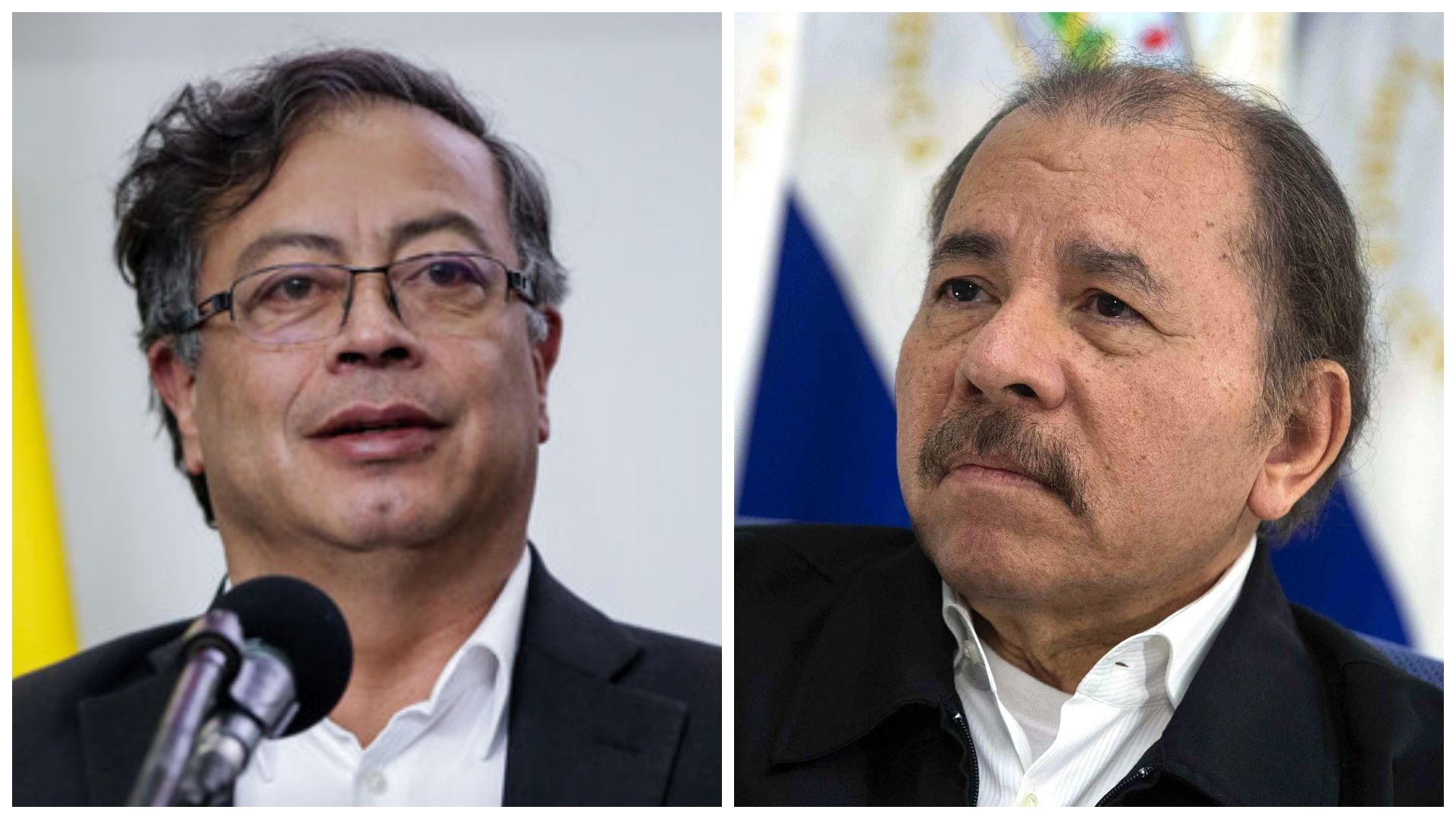 Un nuevo choque entre canales diplomáticos se produjo entre los gobiernos de Daniel Ortega y Gustavo Petro por cierre de la Universidad Centroamericana. Fotos: Colprensa y EFE.