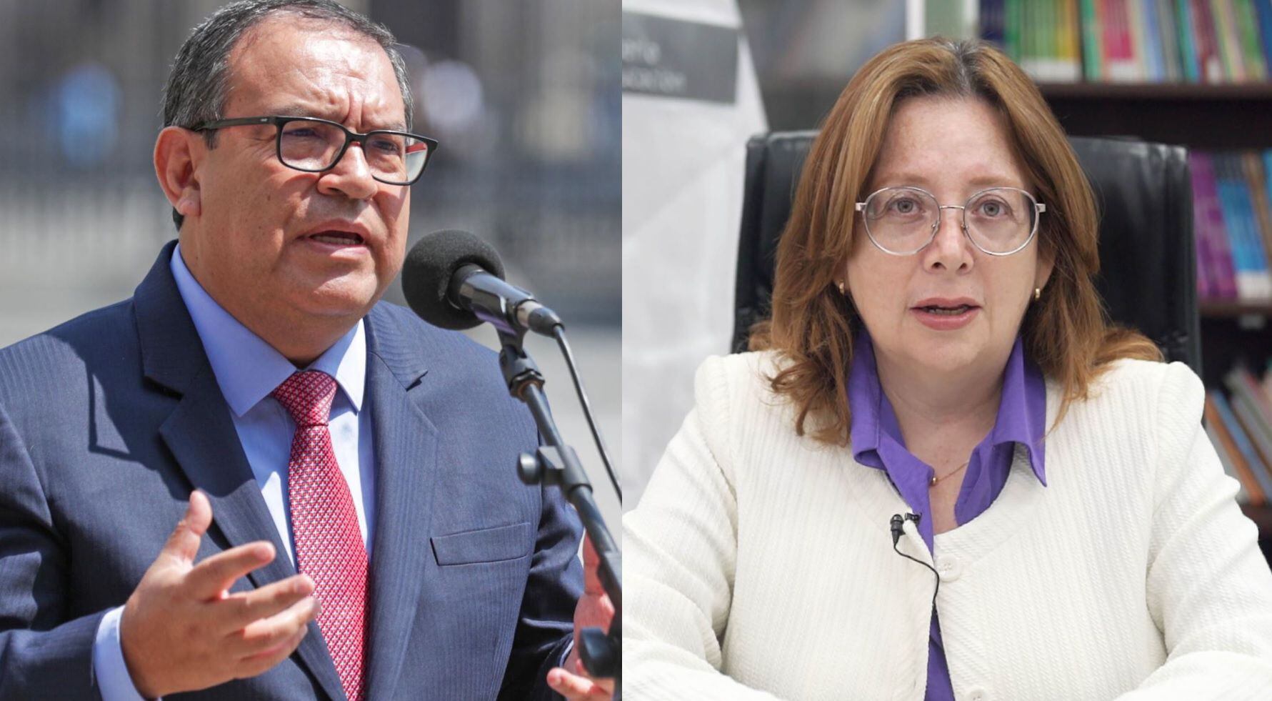 Premier Alberto Otárola y la ministra de Educación, Magnet Márquez.