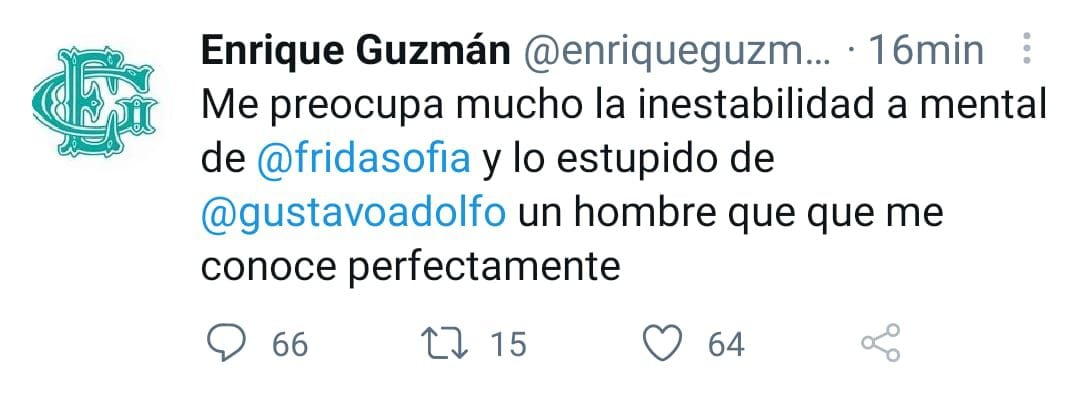 Esta fue la contestación inicial de parte del cantante ante las acusaciones de su nieta (Foto: captura de pantalla de Twitter/@enriqueguzman)