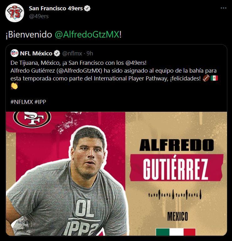 NFL: entrenador de los 49ers de San Francisco destacó el desempeño del  mexicano Alfredo Gutiérrez - Infobae