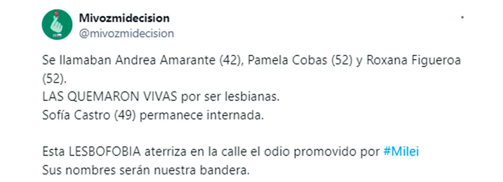La campaña europea "Mi voz, mi decisión" repudió el lesbicidio de Barracas y hubo vigilia frente a la Embajada Argentina en Madrid