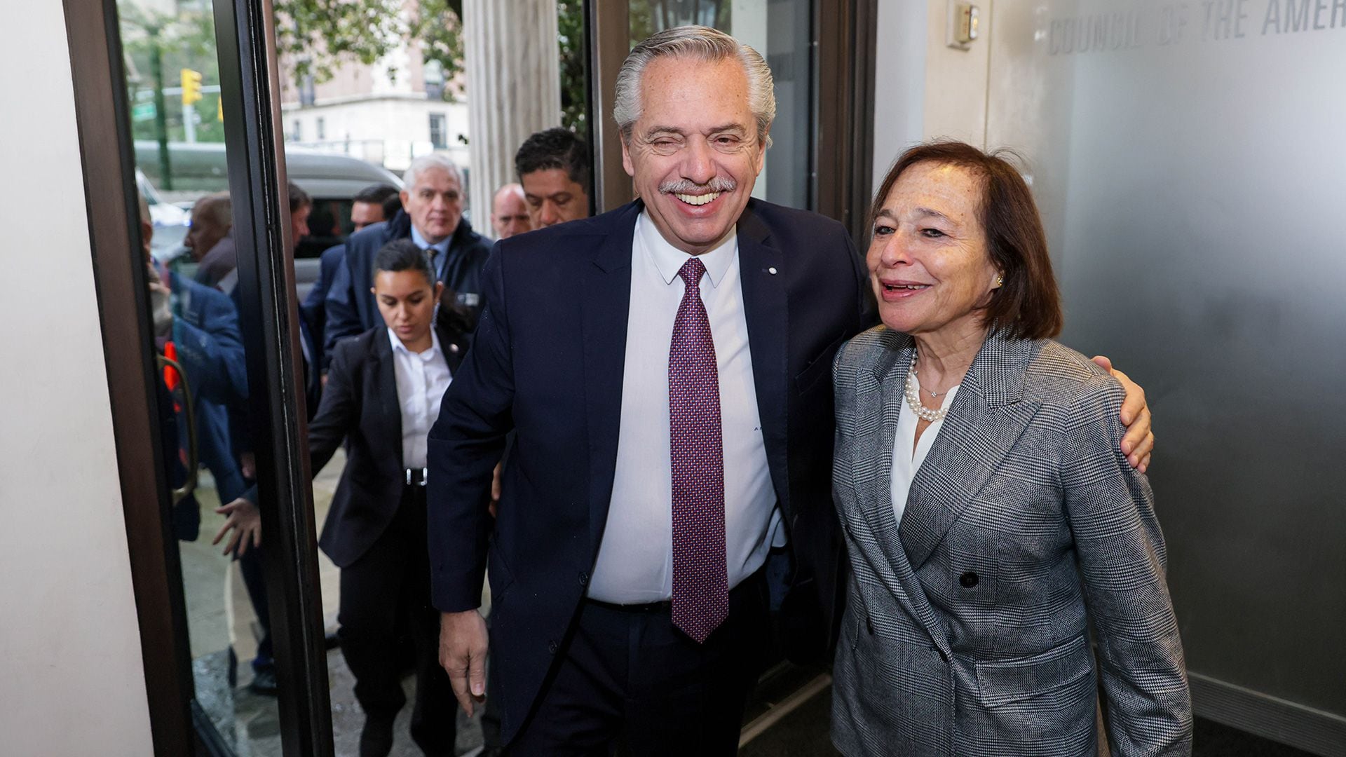 El Presidente junto a la titular del Council de las Américas, Susan Segal 