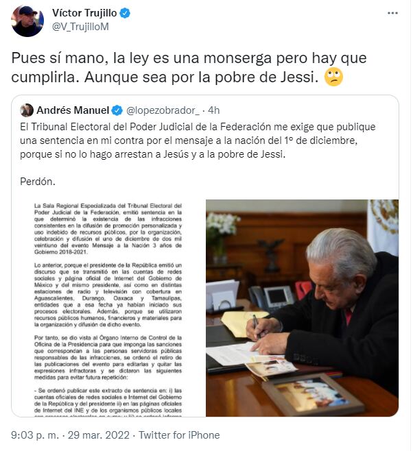 Víctor Trujillo Se Burló De Amlo Por Sentencia Del Tepjf “aunque Sea