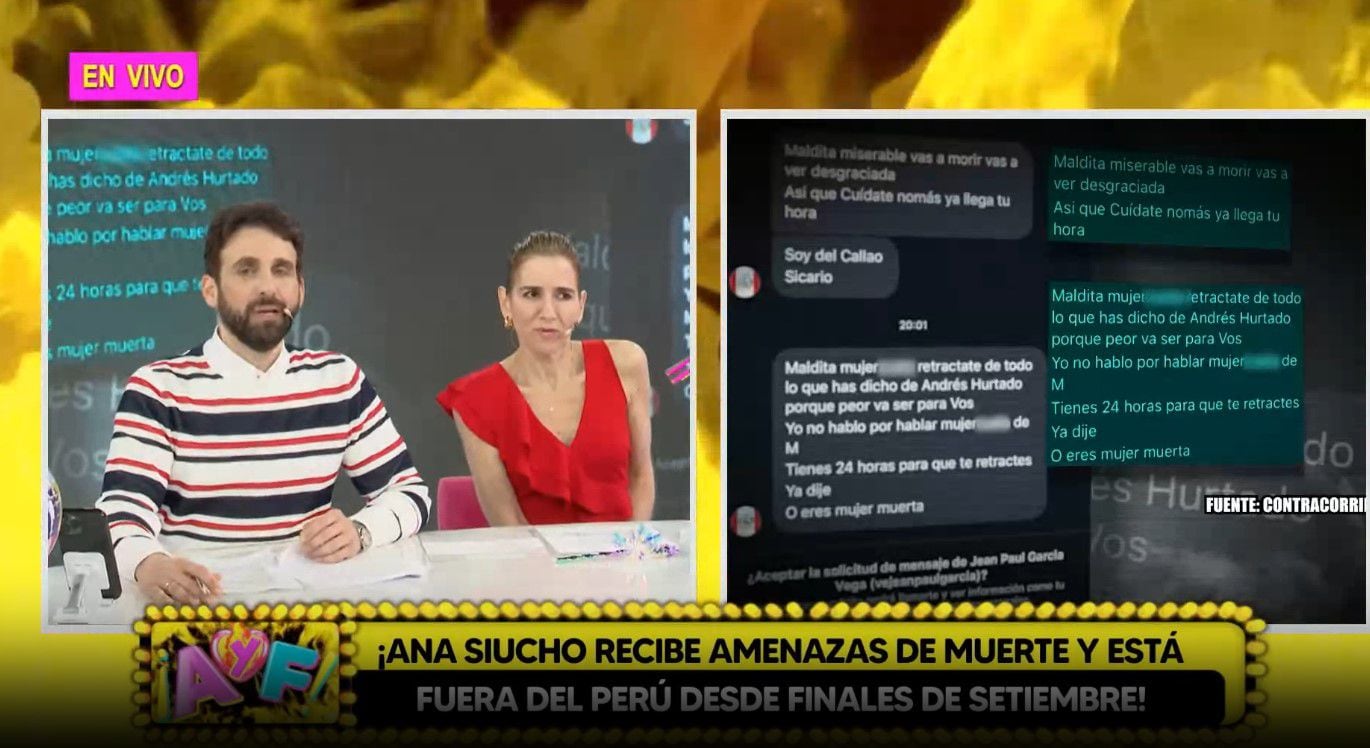 Ana Siucho abandona el país tras recibir amenazas por caso Andrés Hurtado. (Captura: Amor y Fuego)